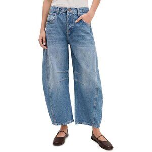 Women's Mid-Rise Barrel Jeans Cotton Lyocell Breathable Casual Fits